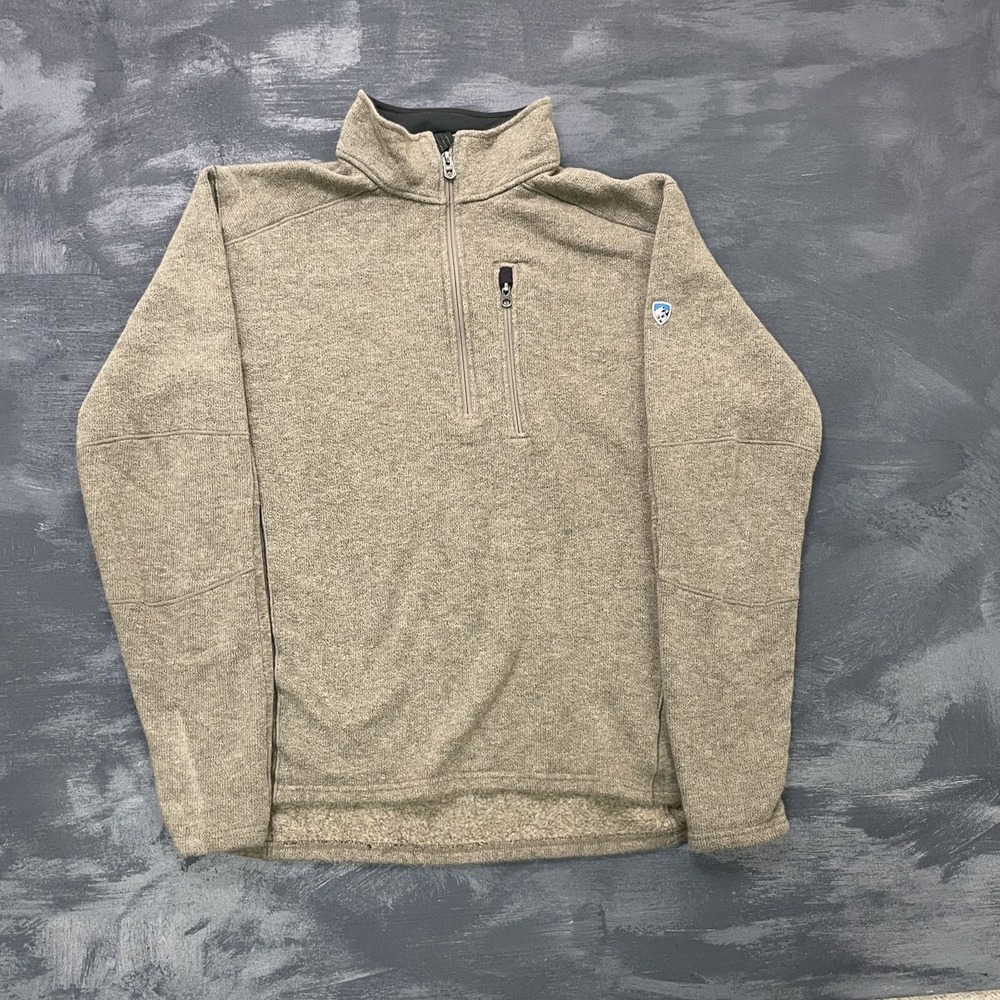 KUHL Intercept 1/4 Zip sweatshirt mens XL Brown high neck pockets
